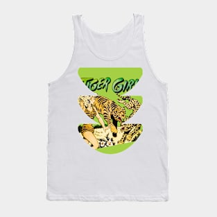 Tiger Girl Retro Vintage Comic Old Popart Funny Scifi Fantasy Tank Top